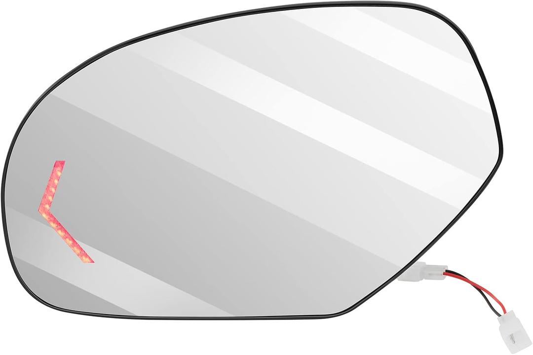 SCITOO Driver Side Mirror Glass Fit for 2007-2013 For GMC Sierra For Chevy Silverado 1500/2500 HD/3500 HD Yukon Suburban 1500/2500 Heated Turn Signal Exterior Rear View Mirrors Left Side