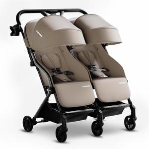 Mompush Lithe Double Stroller, Lightweight Side by Side, Infant & Toddler
