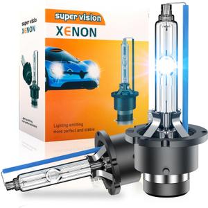 D2S HID Xenon Headlight Bulbs,8000K White Blue,35W Upgraded 350% Brighter High and Low Beam Xenon Replacement Light Bulb, Pack of 2