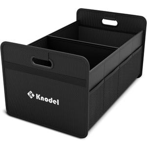 K KNODEL Car Trunk Organizer, Foldable Organizer for Car, Automotive Consoles & Organizers, Storage with Reinforced Handles (Medium, Black)
