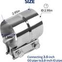 Exhaust Clamp, Stainless Steel Muffler Band Clamp, Lap Joint Band Clamp Stainless Steel for Pipes, Mufflers, Catalytic Converters (4, 3 inch)