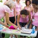 50 Sets Breast Cancer Awareness Gift Sets Pink Ribbon Ballpoint Pens Bulk with Mini Pocket Journal Notepads and Bags for Women Girls Charity Event Breast Cancer Party Supplies Decor