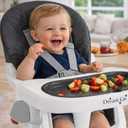 Dream On Me TableTalk 2-in-1 High Chair for Baby & Toddler Convertible High Chair to Junior Chair, Removable Padded Seat, Dual Dishwasher-Safe Trays, Sturdy Steel Frame, Quick Folding Design Black