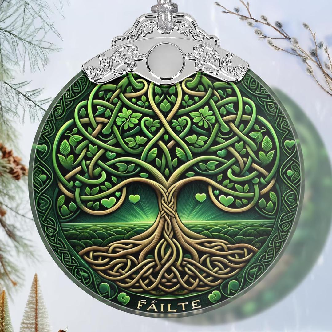 Christmas Tree of Life Stained Glass Ornament - Holiday Home Decor - Gift Exchange Present - The Tree of Wisdom