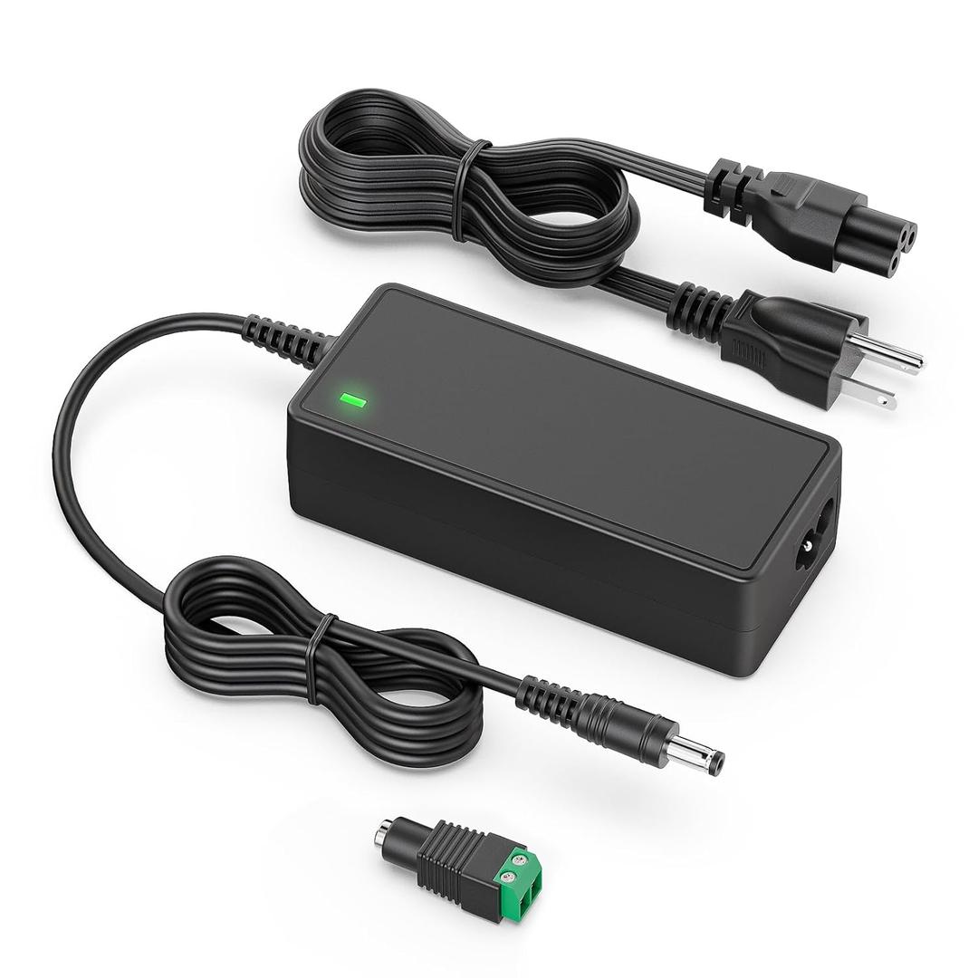 24Volt 2.5Amp 60W Power Supply AC 100-240V Adapter for LED Strip Light, Wireless Router, ADSL Cats, HUB, Switches, Security Cameras, Audio/Video 24V 2.5A 50-60Hz Power Cord with 5.5 x 2.1mm 2.5mm