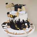 Graduation Cake Toppers - Graduations Cap Diploma Balls Congrats Grad Cake Decorations for 2026 High School College Senior Graduation Supplies (Black Gold White)