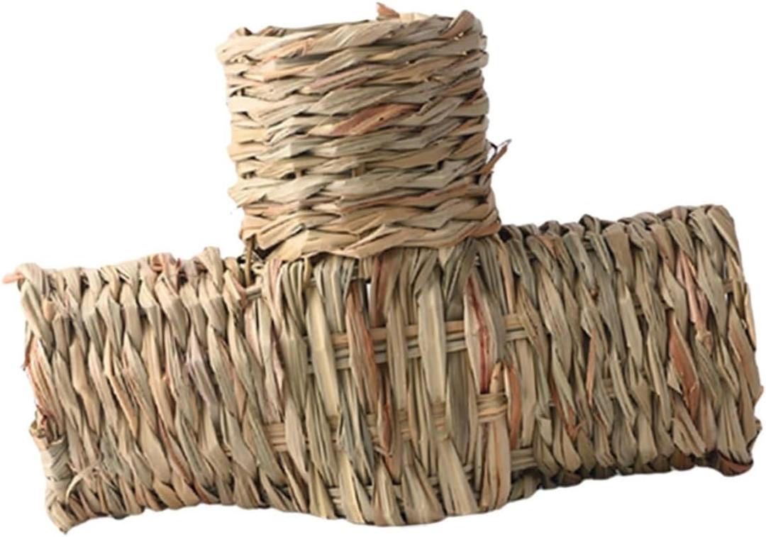 Hand Woven Hamster Tunnel for Pets Guinea Pig Hideaway Tube Chinchilla and Squirrel Tunnel House for Chewing and Relief