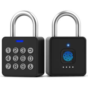 Anweller Fingerprint Gym Locker Lock with Code Keypad, Waterproof Gate Locks for Outdoor Fence, Keyless Entry Smart Combination Padlock, Pad Lock for Locker Storage Unit Shed Pool School