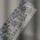 Marspark 100 Sheets Blue Floral Wax Paper for Food Wrapping 11.4 x 11 Inches Spring Floral Food Basket Parchment Paper for Picnic Wedding Candy Cookies Baking Sandwich Burgers Greaseproof Wrapping