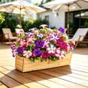 6 Bundles Artificial Petunias for Outdoors, UV Resistant Faux Silk Fake Flowers, Realistic Faux Plants for Spring Summer Decor, Garden, Planter, Front Door, Porch, Patio, Yard, Balcony, Home