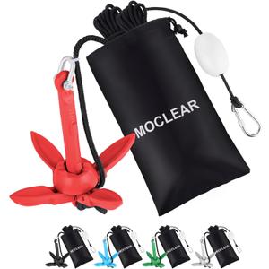 Kayak Anchor Kit, 1.5/3.5 lb Compact Folding Grapnel Anchor for Kayaks, Canoes, SUPs, Jet Skis, Small Boats - Lightweight Portable Marine Boat Anchor with Rust-Resistant Design