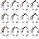 12Pack 1.25" T Bolt Hose Clamps - 304 Stainless Steel Turbo Intake Clamp for Turbo Tubes, Intercooler Pipes, Heavy Duty Radiator Hose Clamps Adjustable Range 40mm-46mm for 1.25" Hose ID (1.57 - 1.80 inches)