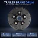 SEHNSUCHT Trailer Brake Drum Kit, 5 Hole on 5" Bolt Circle Brake Drum for 3500 lb Axles, Replacement 10” Brake Hub Drum Assembly for Trailer, Semi Truck and Rvs