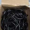 Curtain Rings with Eyelets, 48 Pack Metal Drapery Rings for Pinch Pleat Curtains Panels, Drape Rings Fits Up to 1.2 in Curtains Rod, 1.5 Inch I D Black