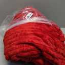 Red Fleece Throw Blanket 10890 for Couch Sofa Bed,Super Soft Cozy Plush Microfiber Flannel Blanket with Stripes Design Lightweight for Adults,Woman,Girls