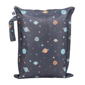 3 x Tiny Twinkle Mess Proof Wet Bags | 1-Pack Reusable Waterproof Wet Bags for Swimsuits | Baby Clothes | Travel & Diaper Bag (Space)