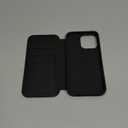 SHIELDON Slim Wallet Case for iPhone 16 Pro Max 6.9", Genuine Leather Wireless Charging Magnetic Closure RFID Blocking Card Slots Shockproof Cover Compatible with iPhone 16 Pro Max 5G - Black