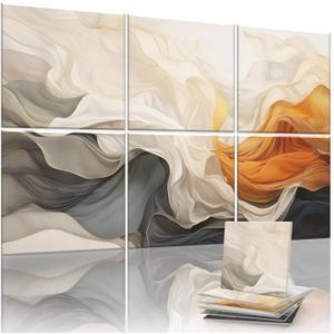 6-Pack Decorative Acoustic Panels, 72x48 Inch Large Sound Absorbing Wall Panels for Studio, Office, or Home  Easy to Install, Modern Noise Reduction Solution (Melted Haze)