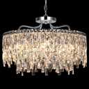 Luxury Crystal Chandelier, 24" Modern Round Dining Room Chandeliers Over Table8 Lights Chrome Ceiling Pendant Ceiling Lighting for Living Room Bedroom Entryway Foyer Staircase