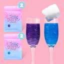 Cotton Candy Glitter Drink Bombs, 4 pc Purple Glitter Grape Flavor & Blue Glitter Blueberry Flavor, Edible Glitter for Drinks Cocktails Sparkling Beverages, Birthday Party Decoration Wedding Supplies (EXP 12/11/26)