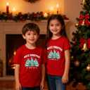 Christmas Shirts Boys Girls Christmas Tree T Shirt Toddler Christmas Graphic Tees Holiday Short Sleeve Tops (Red2)