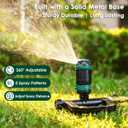 FANHAO Heavy Duty Gear Drive Lawn Sprinkler with Metal Base, 5 Spray Patterns Sprinkler Irrigation System, 360° Rotating Water Sprinkler for Large Area Yard, Flower Beds, Vegetable Gardens