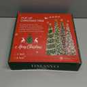 HMASYO 5 FT Pop Up Christmas Tree with Timer Lights, White Christmas Tinsel Tree, Collapsible Artificial Pencil Christmas Tree for Indoor Home Apartment Porch Holiday Party Decorations