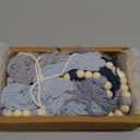 DrCor Coastal Boho Dusty Blue Tassel Garland – Handmade Yarn Banner for Nursery, Classroom, Kids Room, Baby Shower, Spring Party & Blue Boho Wall Decor