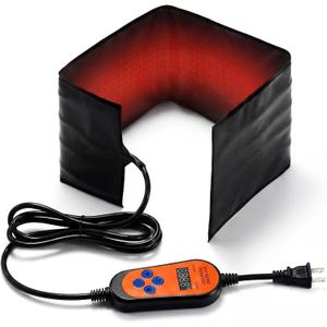 Shinymoon Outlet Plug-In Wrap Around Car Battery Blanket with Thermostat Controller - 28" x 5.5"  120V 60W - 1565C / 59149F Cold Weather Car Engine Heater Blanket- 24H Timer FuseProtected