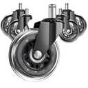 Office Chair Wheels, Set of 4 Caster Wheels Office Accessories, 3 Inch Heavy Duty Casters for Chairs to Replace Office Chair Mats, Smooth & Quiet Universal Fit for Most Chairs(4 Pack)