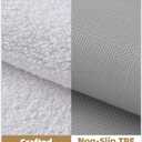 Color&Geometry Long Bathroom Rugs, Non Slip Washable Shower Floor Mat, 24"x43" White Bath Mat Soft, Super Absorbent Bathroom Runner Rug