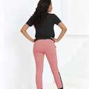 HBQ Women's Color Block 2 Piece Outfits Summer Travel Tracksuit Short Sleeve Tops High Waisted Jogger Pants Lounge Sets-Pink-(S)