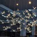 Ceiling Decoration Flying Bird Lifelike DIY Hanging Decorative for Kindergarten Shopping Mall Bedroom Party Christmas Tree (Transparent)