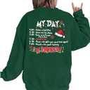 VILOVE Merry Christmas Sweatshirt Women Christmas My Christmas Day I'M Booked Hoodies Xmas Long Sleeve Sweater Blouse Top (Large)