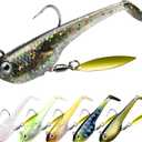 TRUSCEND Pre-Rigged Soft Fishing Lures, Well-Made Easy Catching Lures for Family Fishing, Great Action Swimbaits with Spinner, All-Conditions Fishing Gear for Bass Trout Walleye, Crappie Fishing Jigs (C2-2.3",0.4oz)