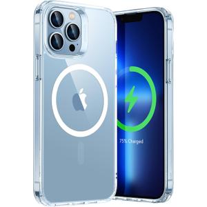 ESR for iPhone 13 Pro Max Case, Compatible with MagSafe, Shockproof Military-Grade Protection, Yellowing Resistant, Magnetic Phone Case for iPhone 13 Pro Max, Classic Hybrid Case (HaloLock), Clear