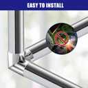 uxcell 6Pcs Stainless Steel Elbow Corner Cross Pipe Connectors, 3 Way End Rails Clamp with Wrench, 1" Fit Pipe Dia, Silver