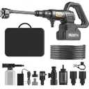 Cordless Pressure Washer Battery Powered; 1200PSI Cordless Power Washer with Brushless Motor, 4.0Ah Battery, 6-in-1 Nozzle, 3 Level; Handheld Portable Pressure Washer (Titanium Black)