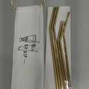 Hiware 12-Pack Gold Stainless Steel Straws Reusable with Case - Metal Drinking Straws for 30oz & 20oz Tumblers Dishwasher Safe, 2 Brushes Included