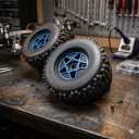 ARRMA AR510092 Dboots Backflip 3.8" Mt 6S RC Monster Truck Tire with Foam Insert, Mounted On Multi-Spoke Wheel 17Mm Hex, Black, Blue (Set of 2)