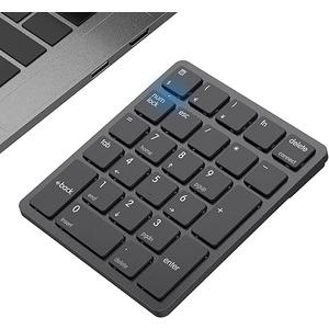 havit Bluetooth Number Pad Wireless Numeric Keypad Numpad 26 Keys Portable Mini Financial Accounting Rechargeable Numeric Pad for Windows Laptop Desktop, PC, Notebook (Black)