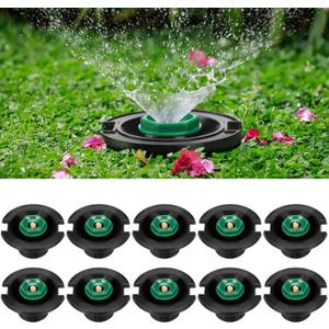 Geelin 10 Pcs Plastic Flush Head Sprinkler Circle Pop-up Full Sprinklers with Brass Pattern Spray Nozzle 1/2" Female Inlet Thread Compatible with Flush Heads from Other Major Brands 360