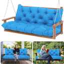 Durable Swing Cushions 60 Inch 3 Seater Waterproof Outdoor Replacement Porch Swing Cushions with Backrest Extra Thick 5" for Outdoor Patio Garden Backyard Furniture(Peacock Blue)