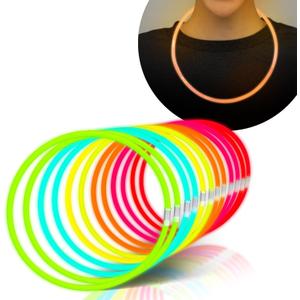 Glow Fever Glow Sticks Bulk 100ct 22'' Glow Necklaces with Connectors, Neon Light Sticks for Party Festivals Raves Concert Birthday Wedding, Multicolor