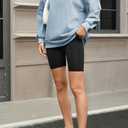 Women's Half Zip Denim Sweatshirts Fashion Long Sleeve Shirt Jean Pullover Hoodies (Medium, Light Blue)