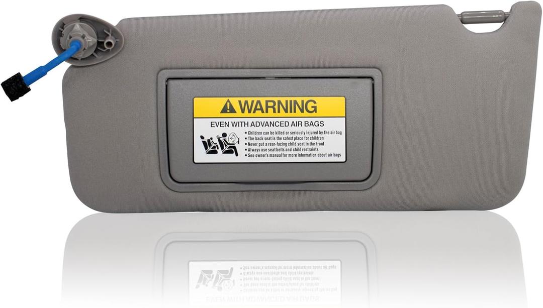 NHILES Left Driver Side Sun Visor Compatible with Honda Accord 2008 2009 2010 2011 2012 2013 2014 2015 2016 2017 with Light Replaces # 83280-TA5-A51ZA (Grey)