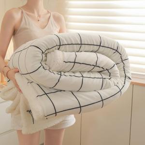 Sherpa Fleece Throw Blanket for Couch - Thick and Warm Bed Blanket Dual Sided,Soft Fuzzy Plush Throw Blanket,Throw Size 40x60 Inches (Checkered White)