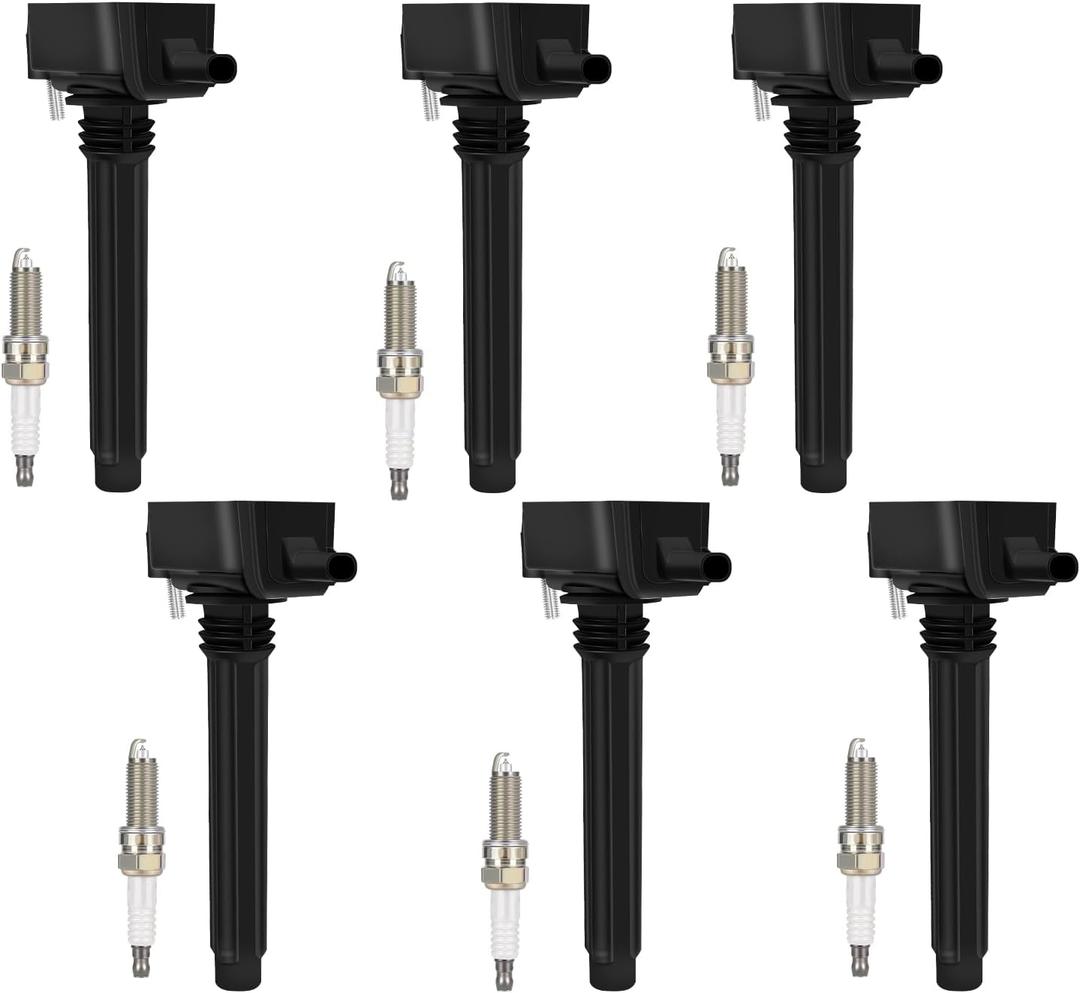 UF648 Ignition Coil Packs & Iridium Spark Plugs 97390 Compatible with 2011-2020 Chrysler 200 300 Dodge Challenger Charger Durango Journey RAM Jeep Grand Cherokee Wrangler 3.2L 3.6L V6, Sets of 6