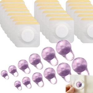 12PCS Ball-Shape Belly Button Plug Post Tummy Tuck Belly Button Plug Tummy Tuck for Liposuction or Umbilical Hernia Repair 6 Different Sizes, 2 of Each + 20pcs Medical Tape (Purple)