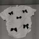 SweatyRocks Girl's Cherry Print Ruched T Shirt Short Sleeve Cute Tee Crop Tops White Bow 9 Years